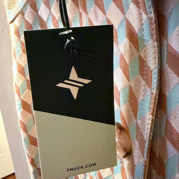 NWT Tuckernuck Ocean Spray Sleeveless Cheyenne tan blue geometric print Dress XS - Picture 10 of 15